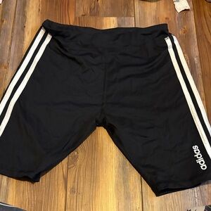 Adidas Kids Black Shorts with White Stripes